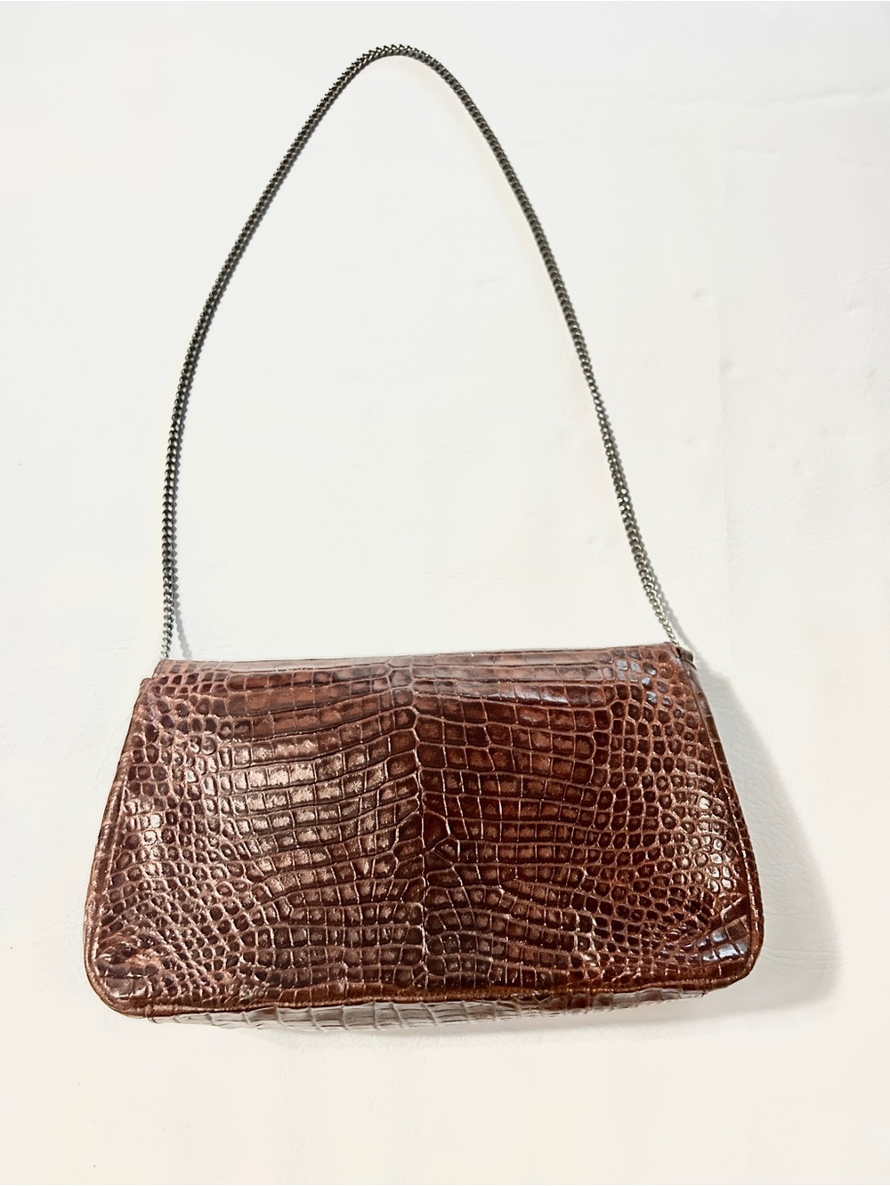Genuine Veari ALLIGATOR CROCODILE SKIN Brown Purse - Picture 4 of 9